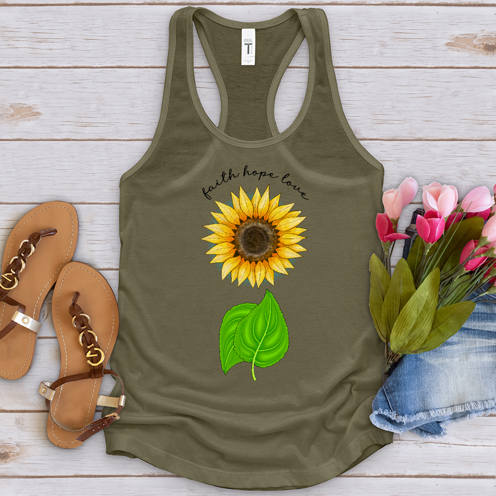 Faith Hope Love Sunflower Tank Top