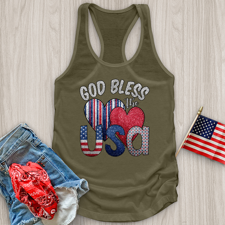 God Bless USA Sparkling Tank Top