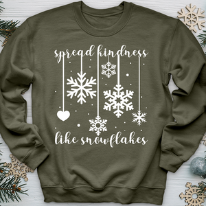 Spread Kindness Dangling Snowflakes Crewneck