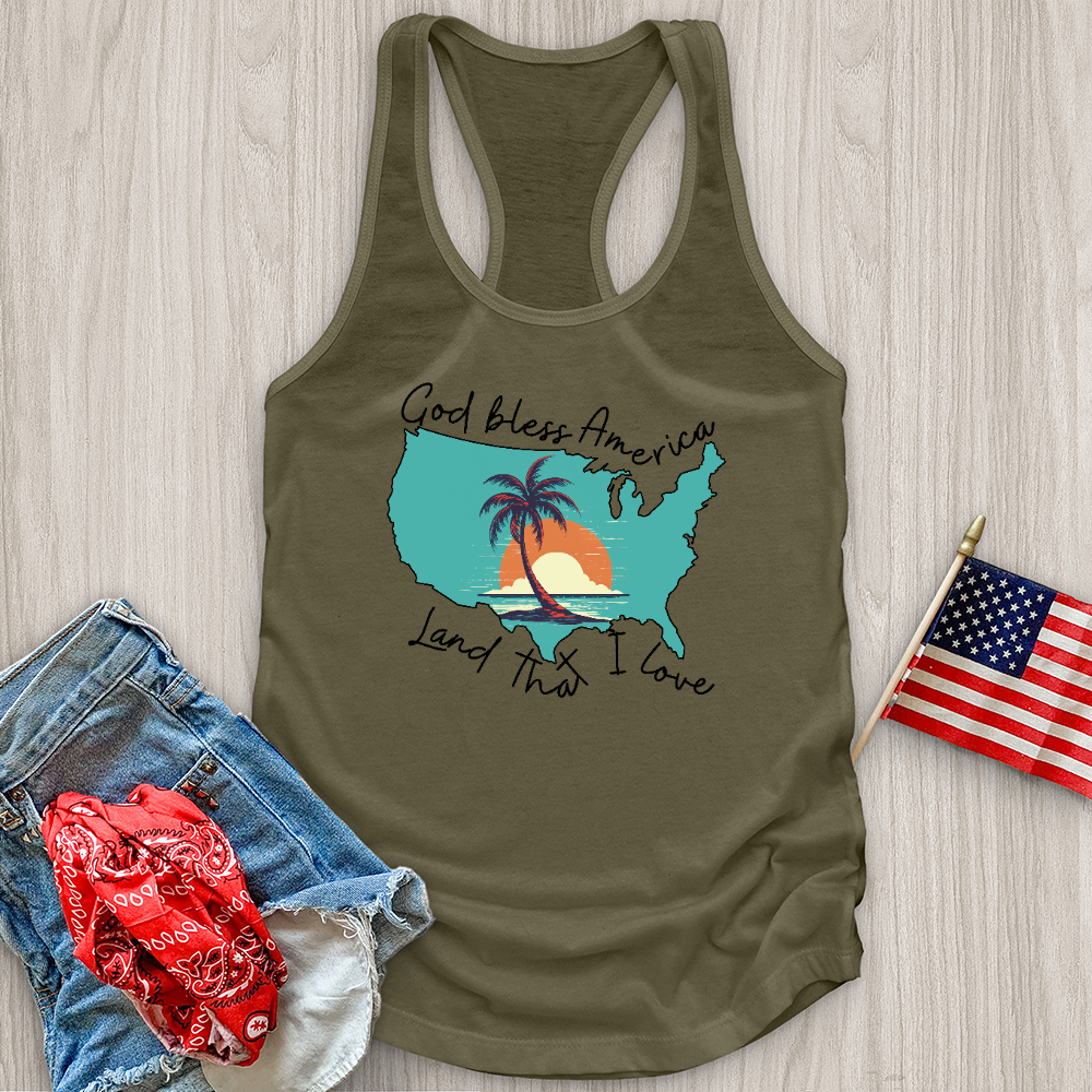 Palm Tree Beach Ocean Tank Top