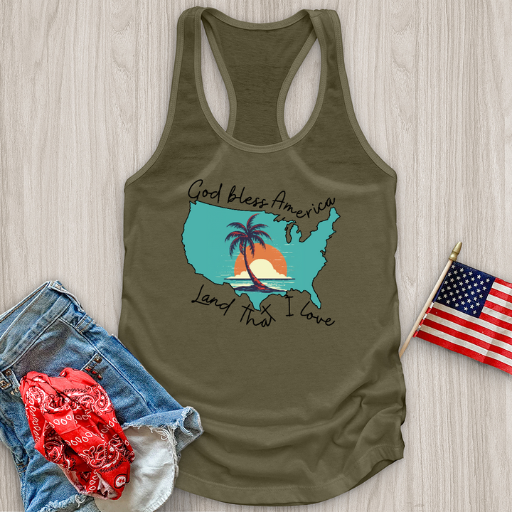 Palm Tree Beach Ocean Tank Top