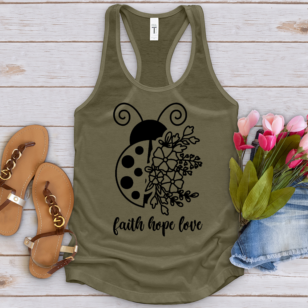 Faith Hope Love Ladybug Tank Top