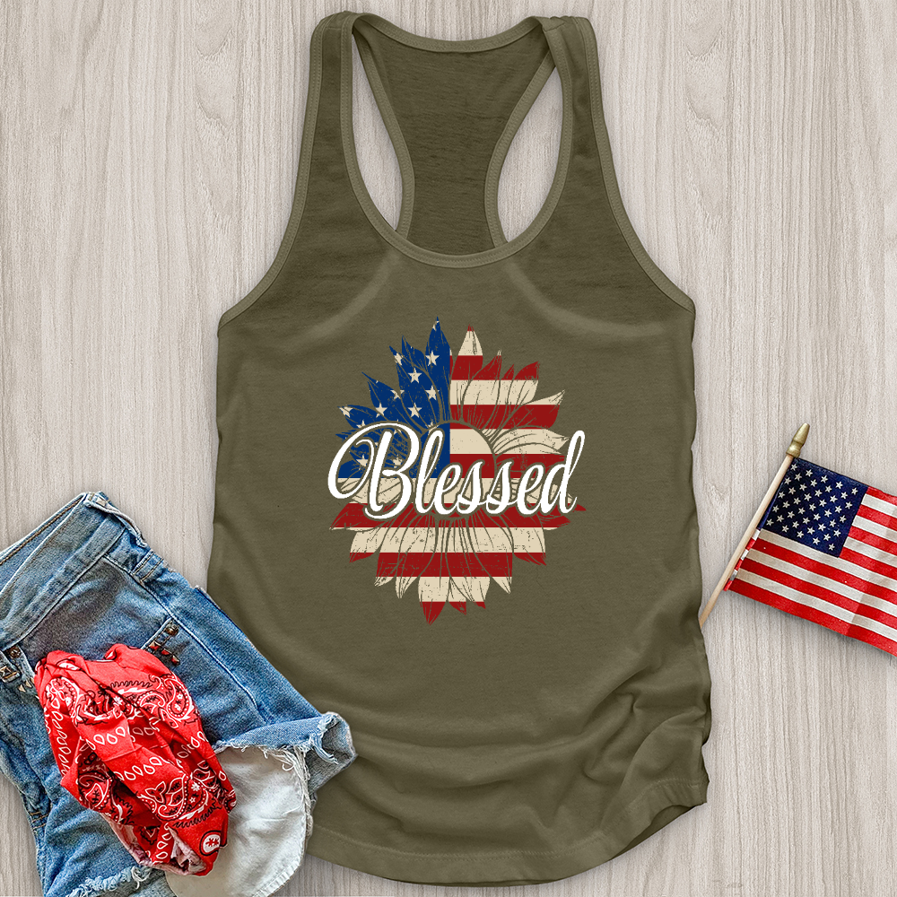 Blessed American Sunflower Tank Top