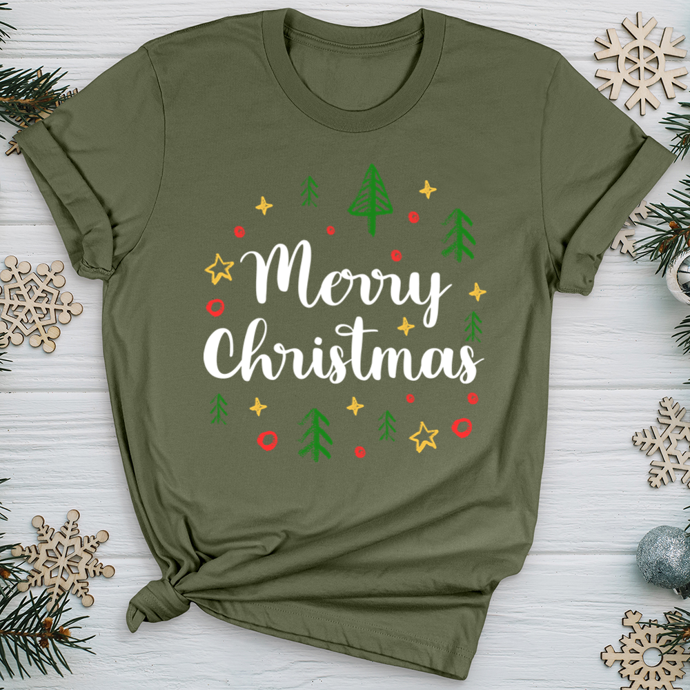 Merry Christmas Colorful Softstyle Tee