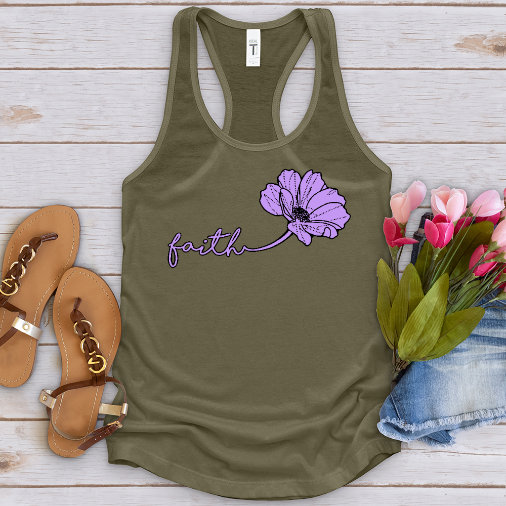 Faith Purple Flower Tank Top