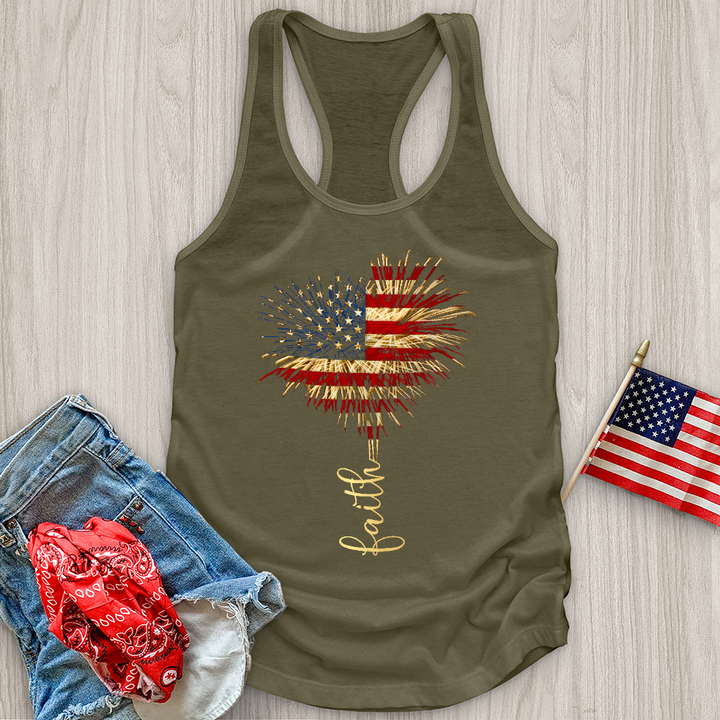 Faith Love Freedom Heart Fireworks Tank Top