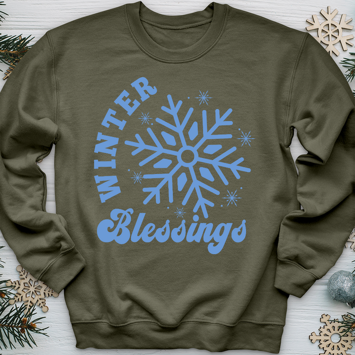 Blue Snowflake Crewneck