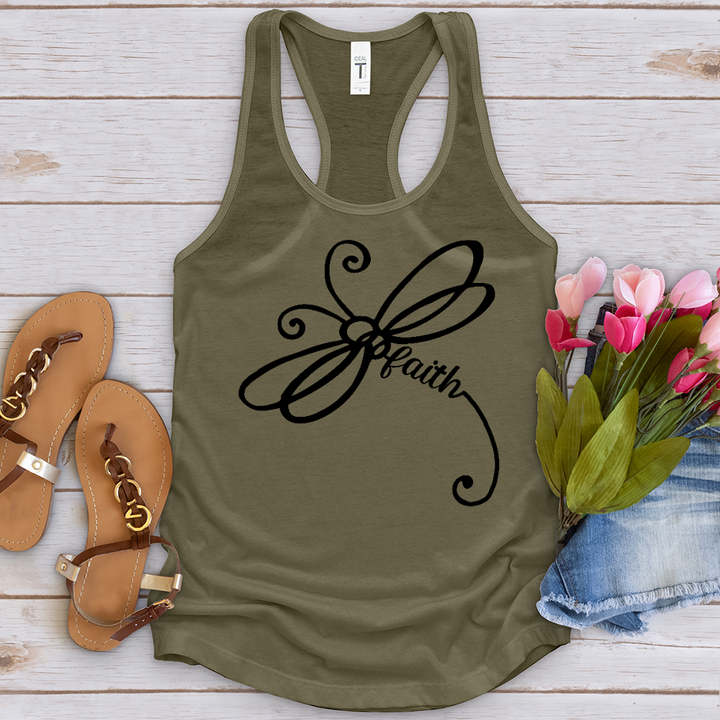 Faith Dragonfly Word Art Tank Top