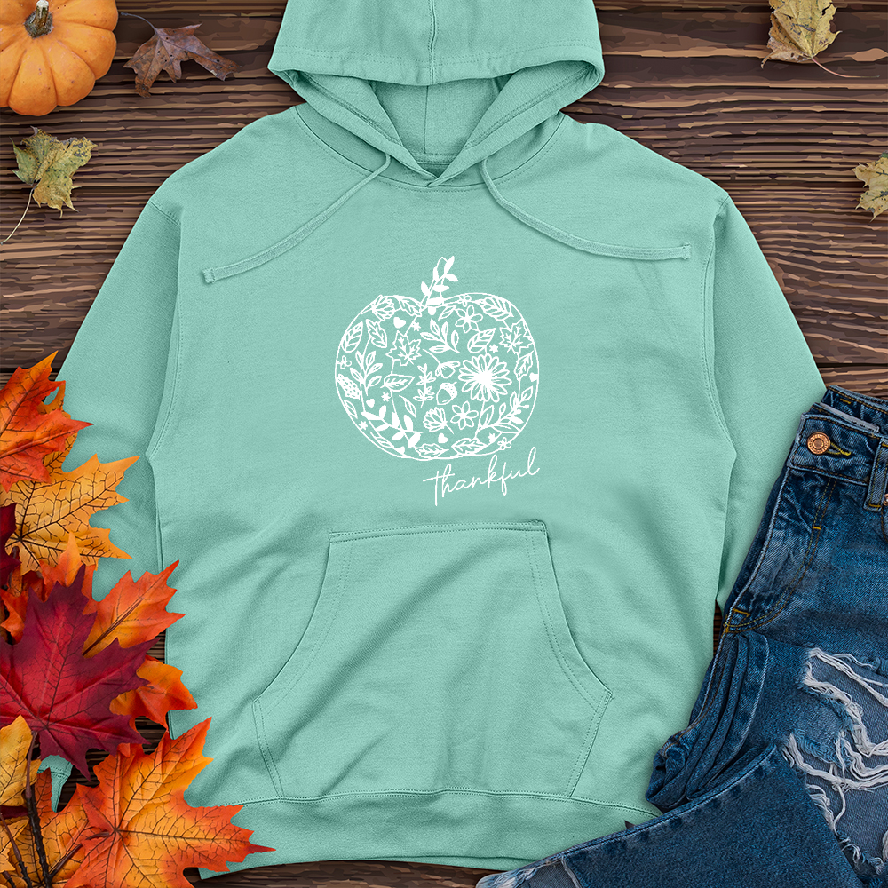 Thankful Flower Pumpkin Midweight Hoodie