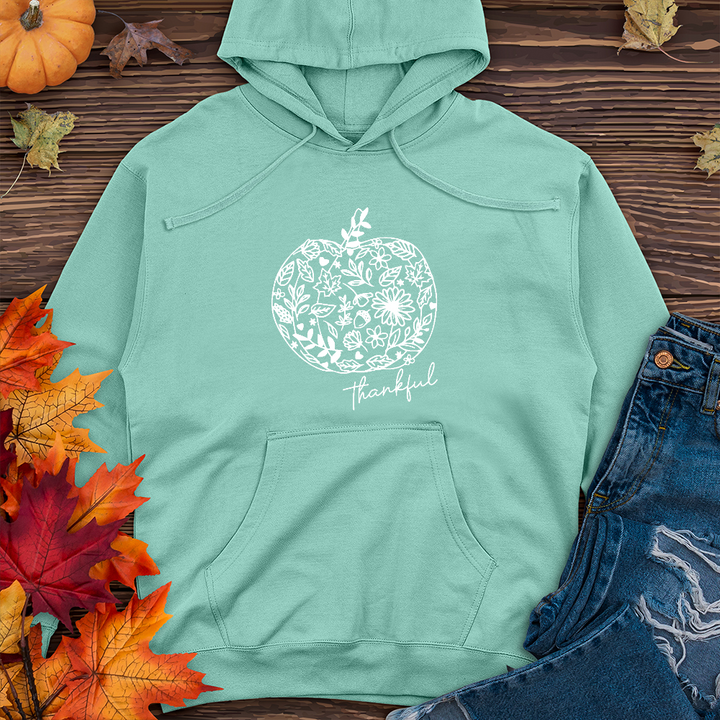 Thankful Flower Pumpkin Midweight Hoodie