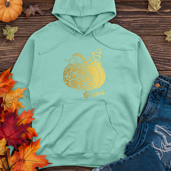 Blessed Gold Sunflower Pumpkin Midweight Hoodie