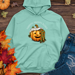 Thankful Grateful Blessed Happy Pumpkin Midweight Hoodie