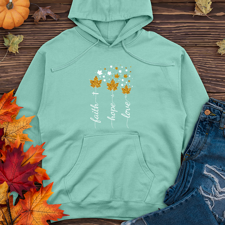 FHL Gold Faux Leaves   Midweight Hoodie