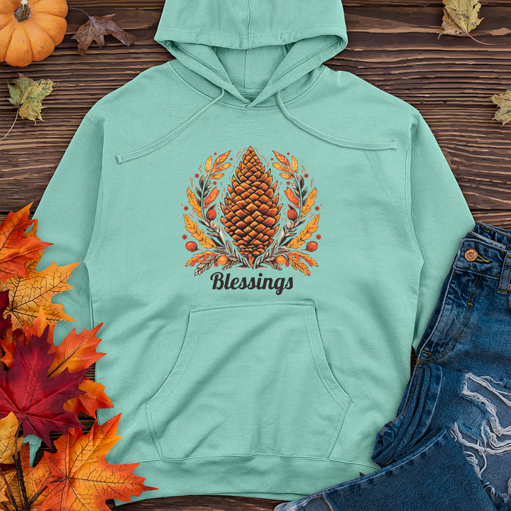 Herringbone Pinecone Blessings Midweight Hoodie