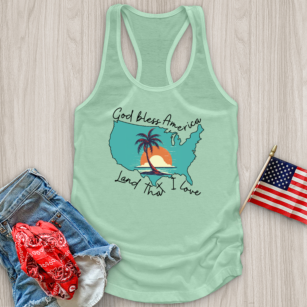 Palm Tree Beach Ocean Tank Top