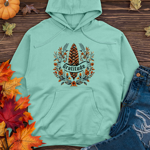 Herringbone Pinecone Gratitude.-01 Midweight Hoodie