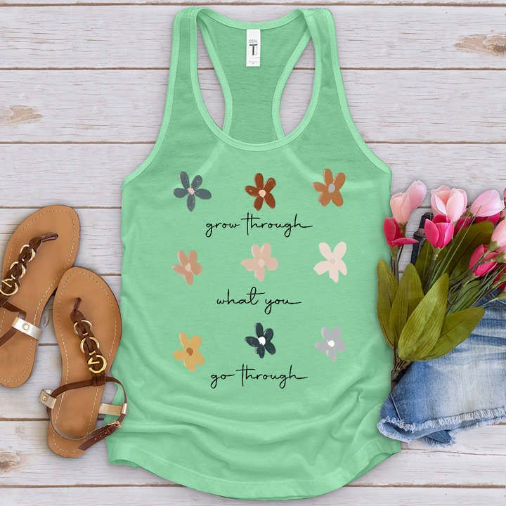 Grow Through Flower Pattern Tank Top