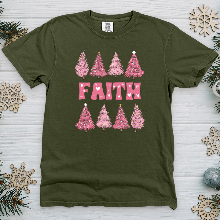 Pink Christmas Tree Heavy Cotton Comfort Colors Tee