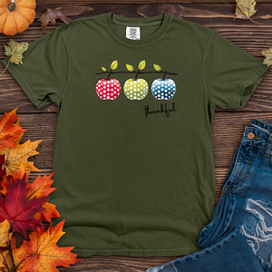 Retro Harvest Polka Dot Trio Apples Heavy Cotton Comfort Colors Tee