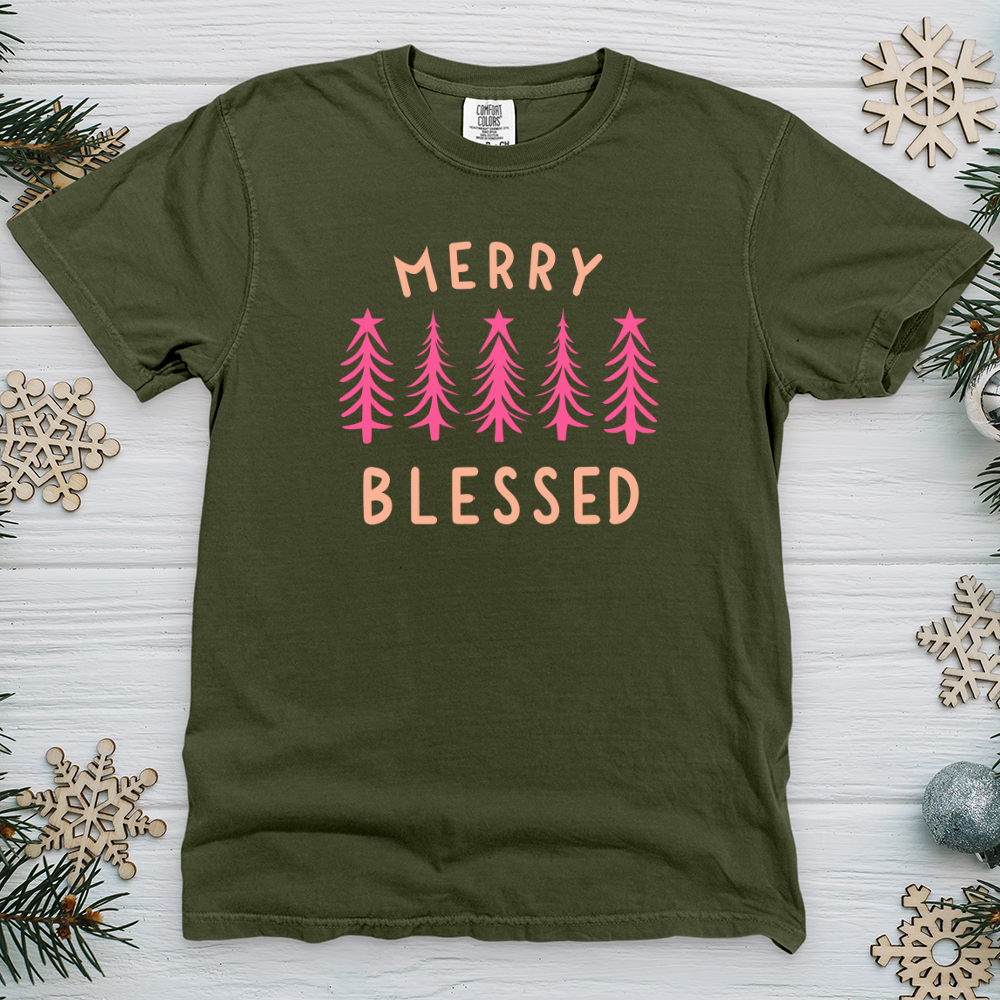 Merry Blessed Tree Heavy Cotton Comfort Colors Tee