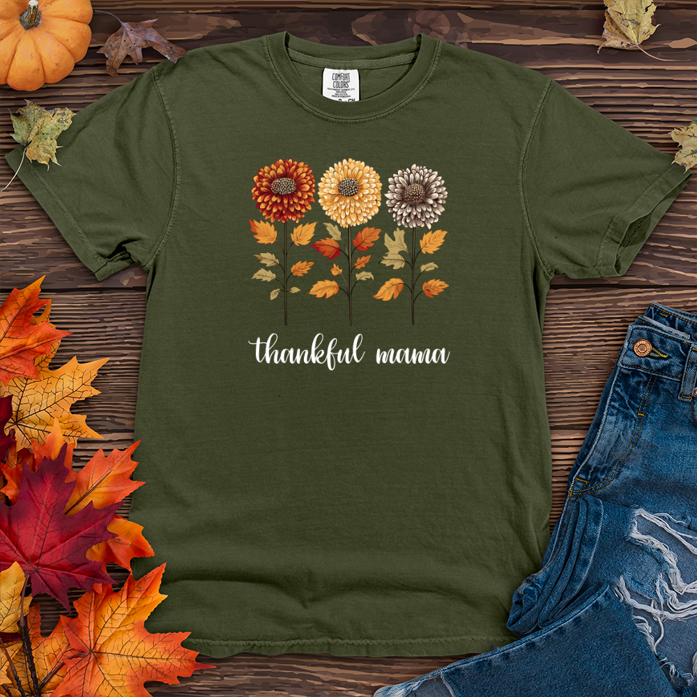 Retro Playful Autumn Mum Trio Heavy Cotton Comfort Colors Tee