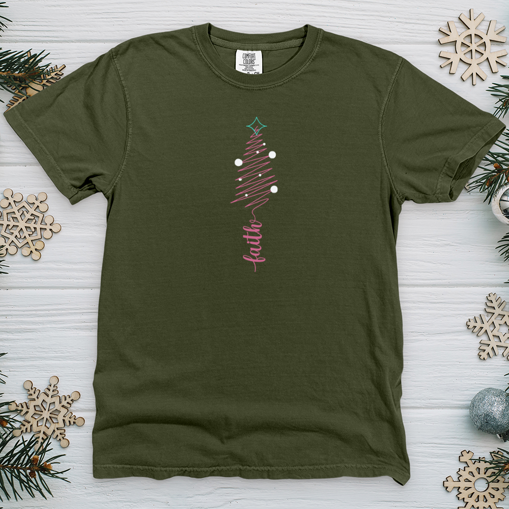 Faith Squiggly Tree Heavy Cotton Comfort Colors Tee