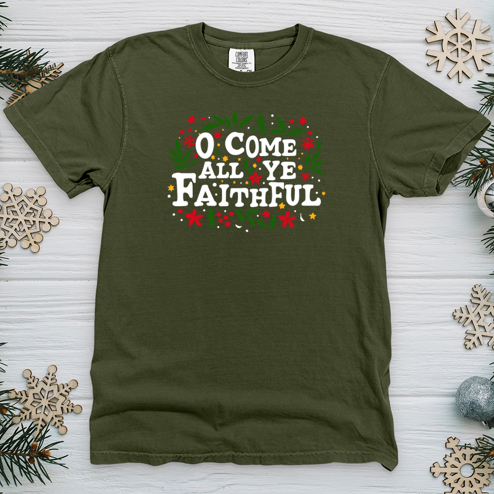 O Come All Ye Faithful Heavy Cotton Comfort Colors Tee