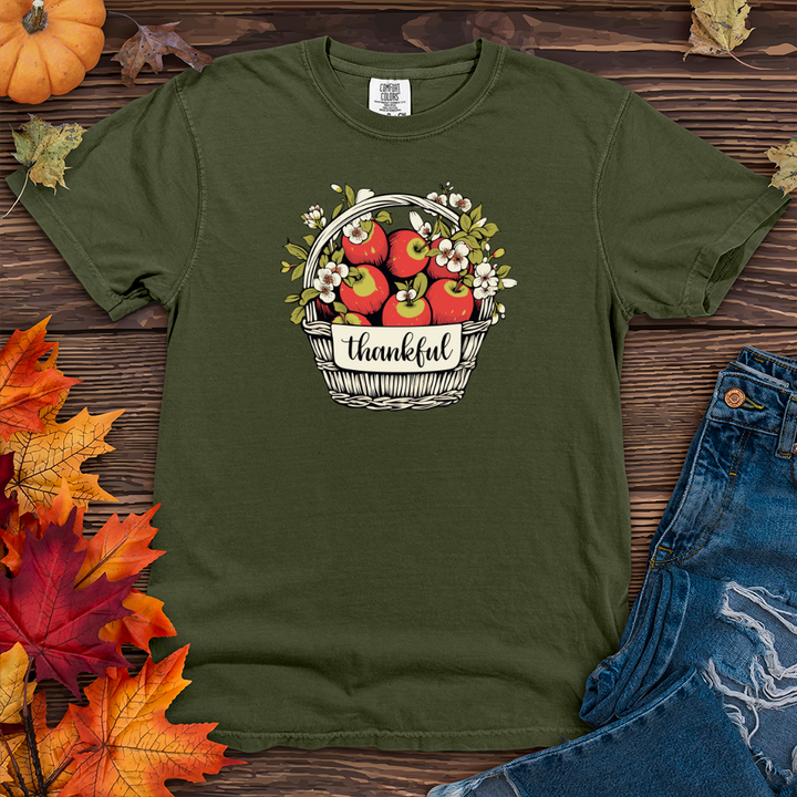 Retro Harvest Apple Blossom Basket Heavy Cotton Comfort Colors Tee