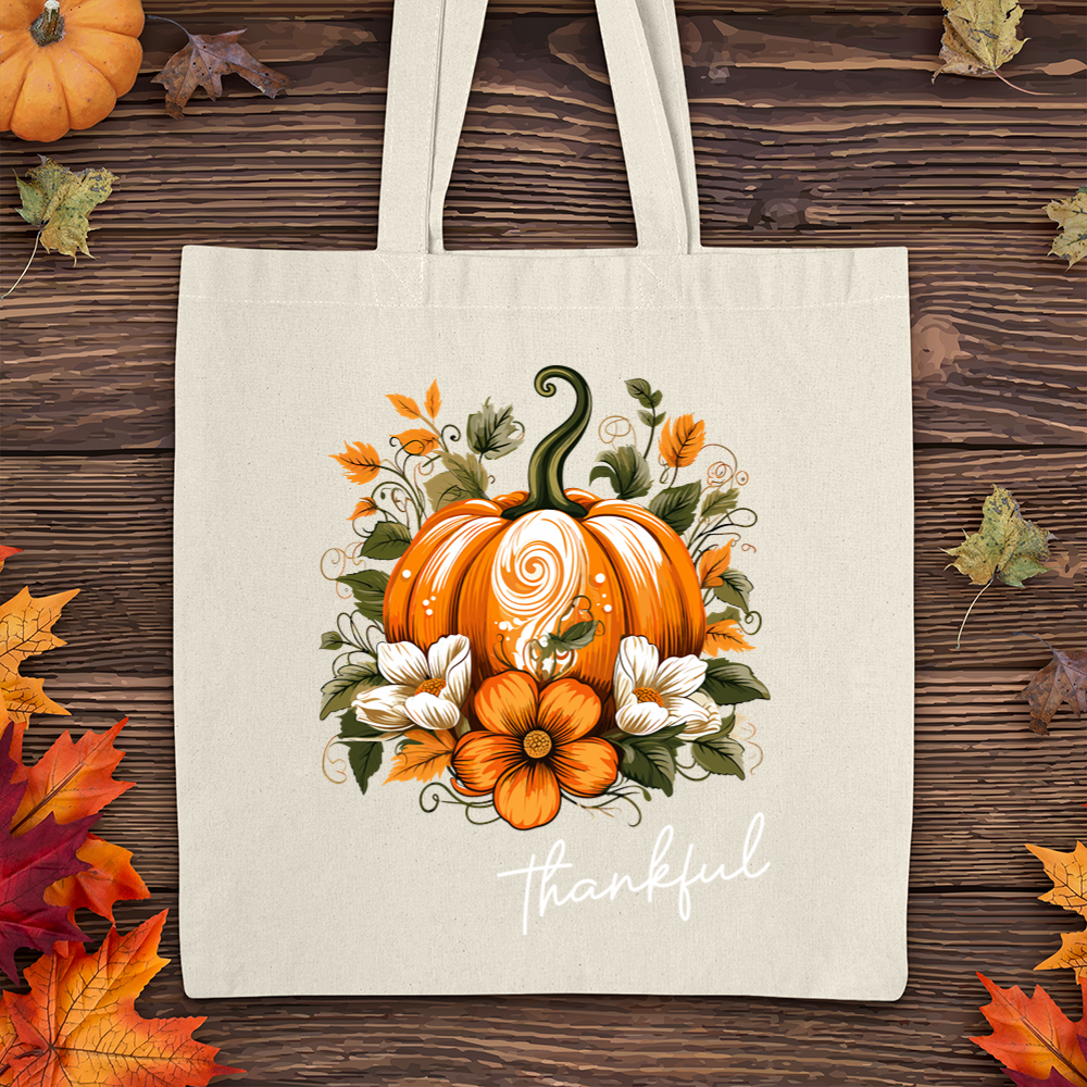 Thankful Foliage Pumpkin Tote Bag
