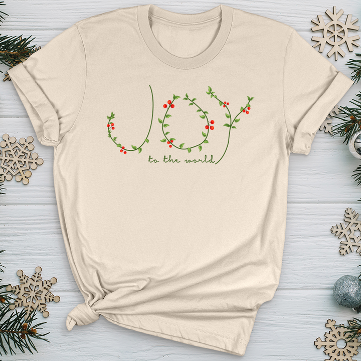 Joy To the World Wreath Letters Softstyle Tee