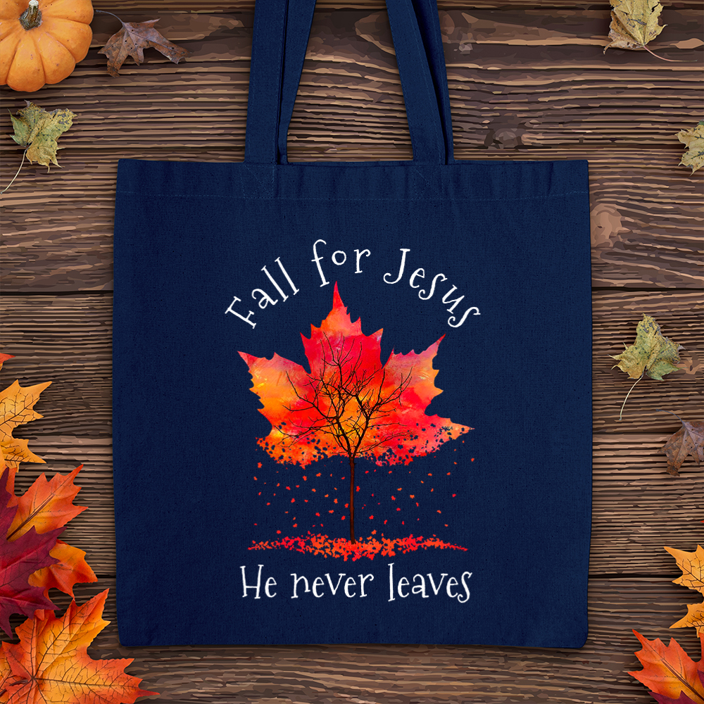 Fall For Jesus Falling Leaves Tote Bag