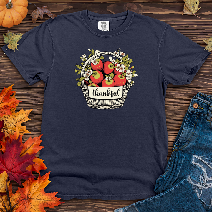 Retro Harvest Apple Blossom Basket Heavy Cotton Comfort Colors Tee