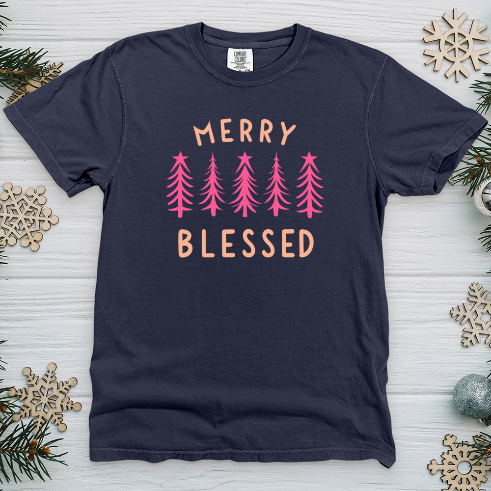 Merry Blessed Tree Heavy Cotton Comfort Colors Tee