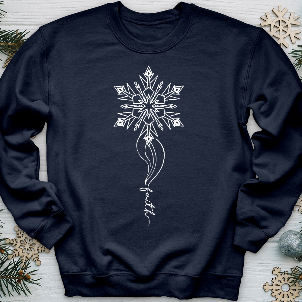 Wispy Snowflake Faith Crewneck