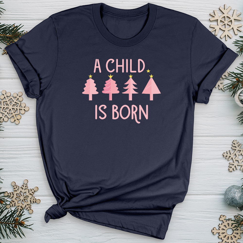 Child Is Born Pink Trees Softstyle Tee