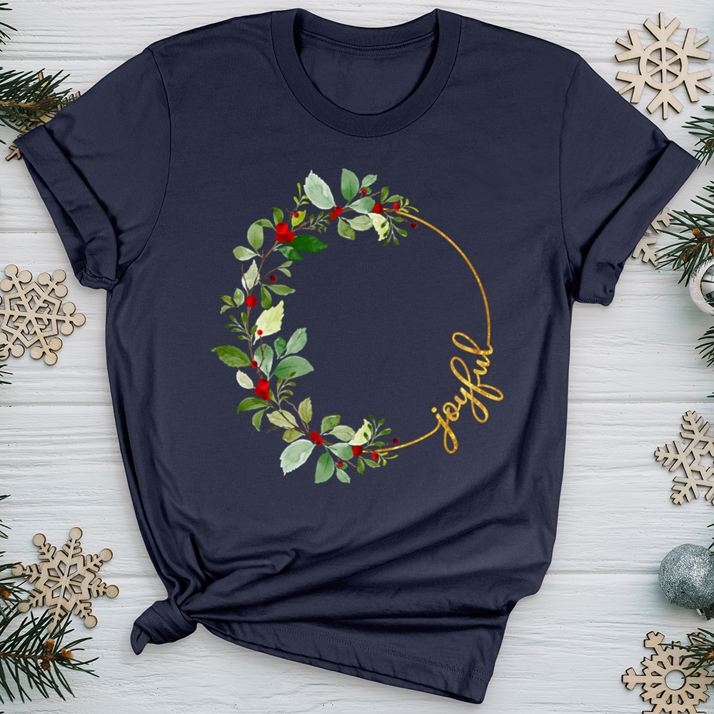 Joyful Faux Gold Wreathe Softstyle Tee