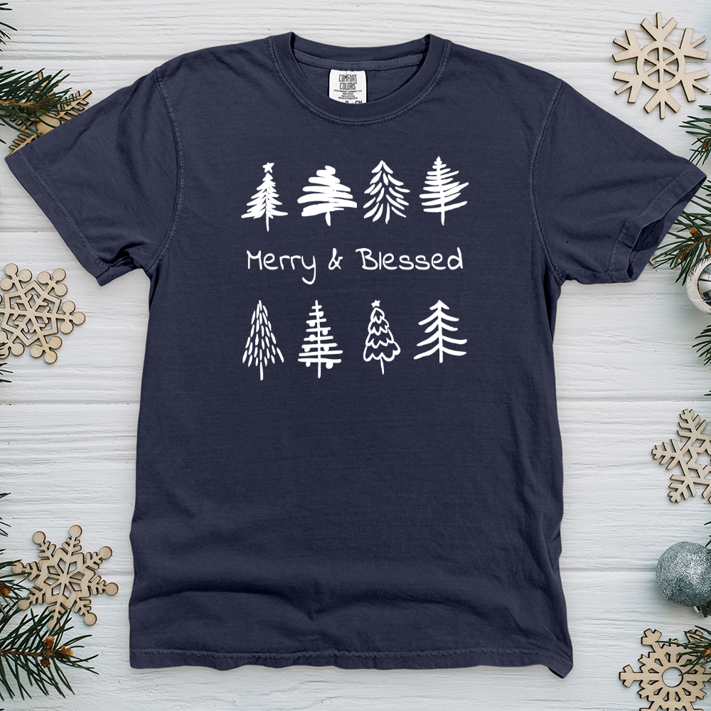 Merry & Blessed Tree Farm Heavy Cotton Comfort Colors Tee
