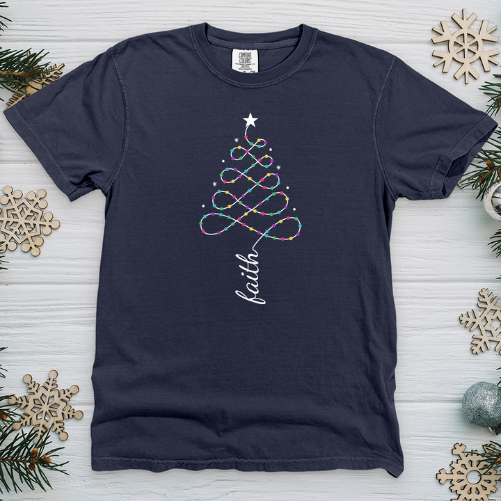 Faith Lights Tree Heavy Cotton Comfort Colors Tee