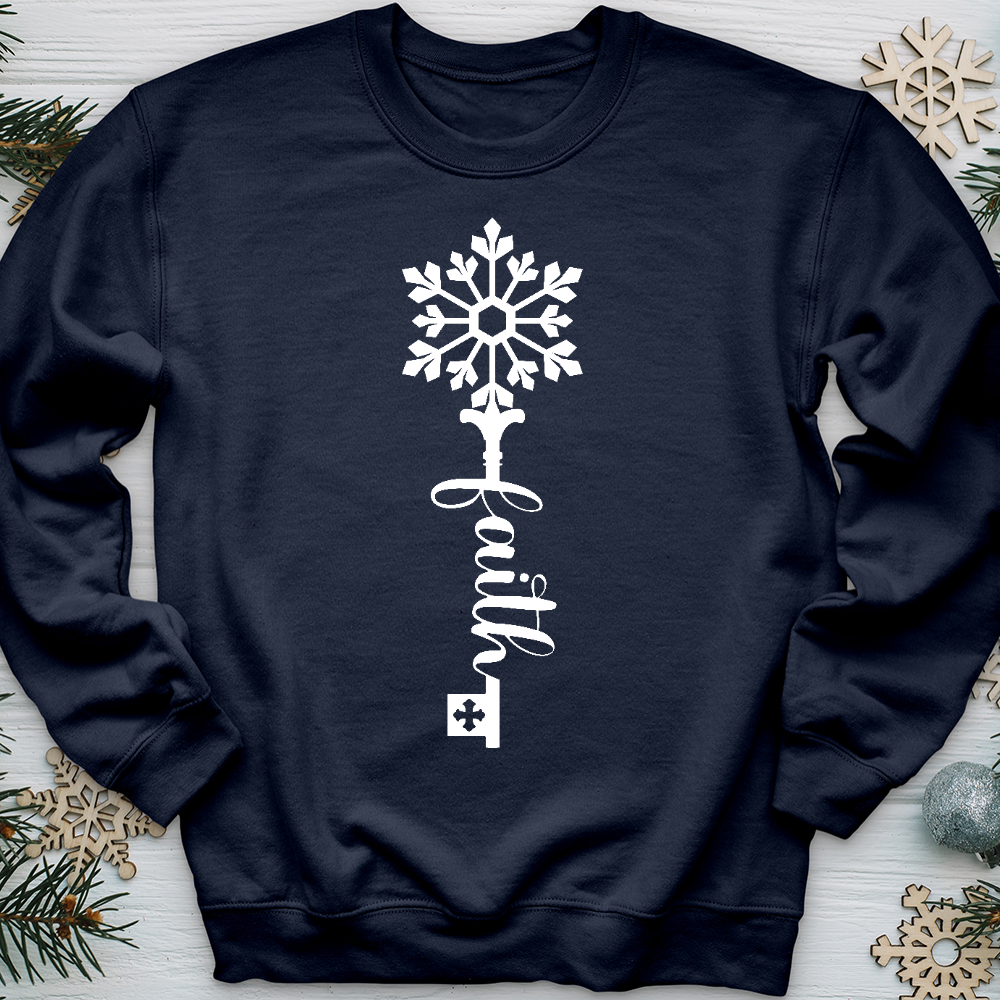 Faith Is The Key Snowflake Crewneck