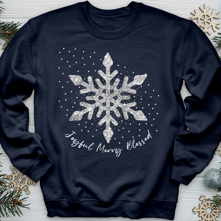 Snowflake Silver Glitter Crewneck