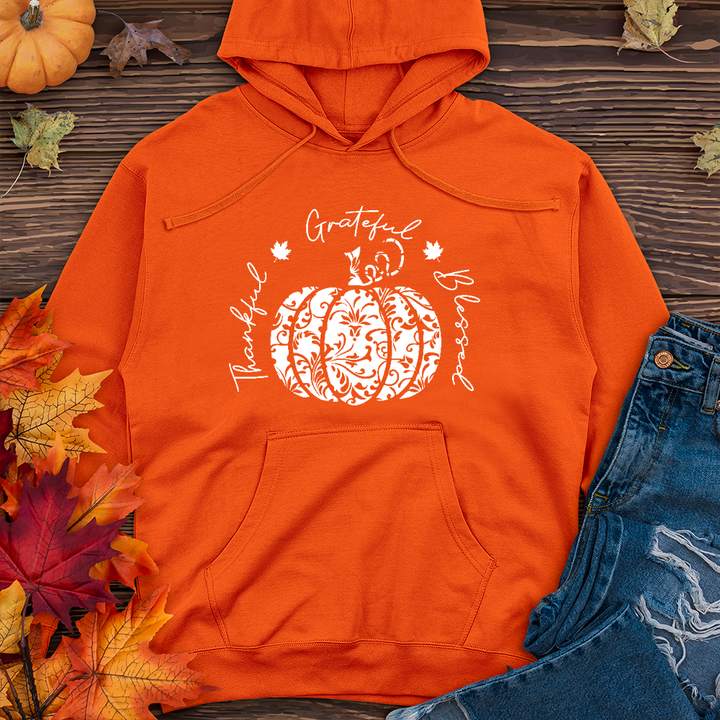 TGB White Floral Pumpkin Midweight Hoodie