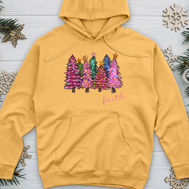 Faith Pink Tree Midweight Hooded Sweatshirt