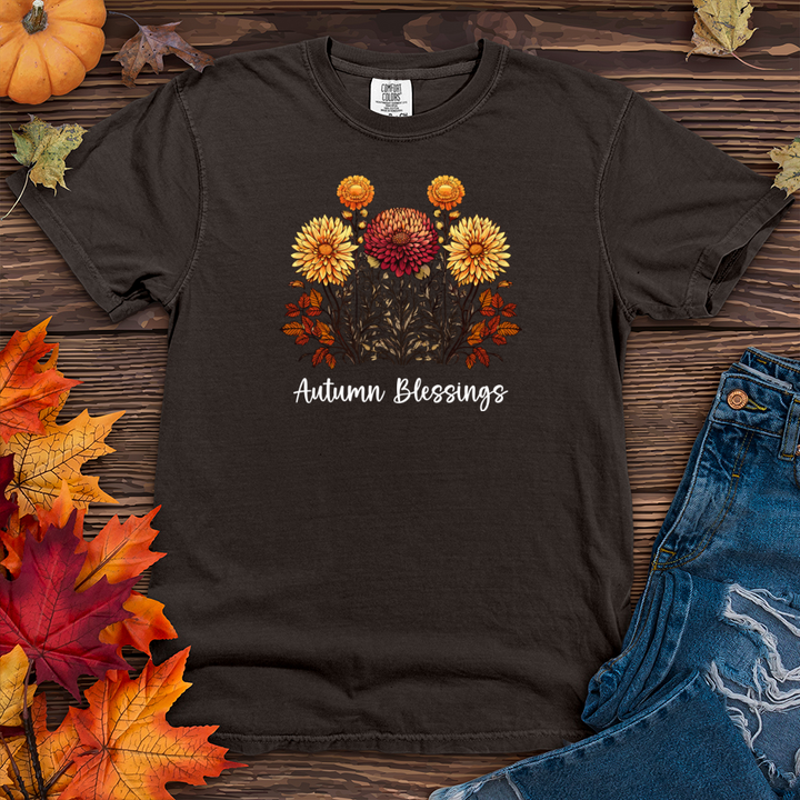 Retro Blooming Autumn Floral Trio Heavy Cotton Comfort Colors Tee