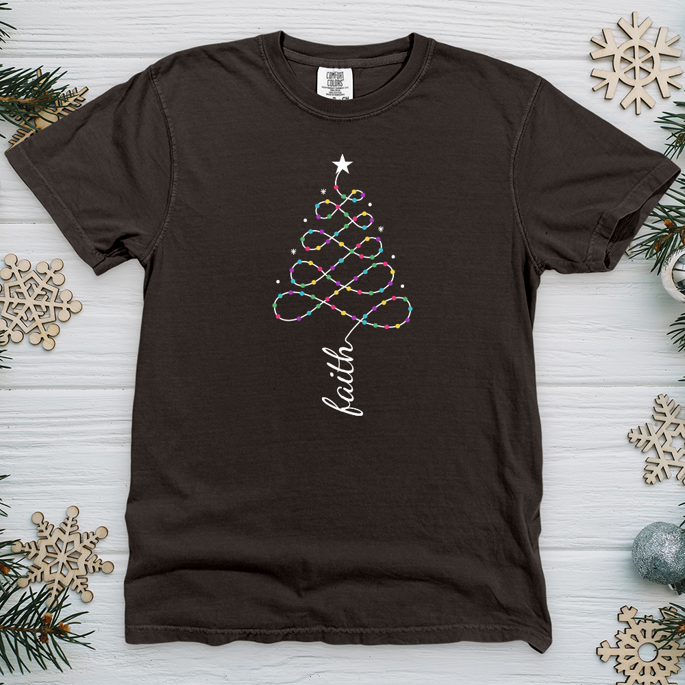 Faith Lights Tree Heavy Cotton Comfort Colors Tee