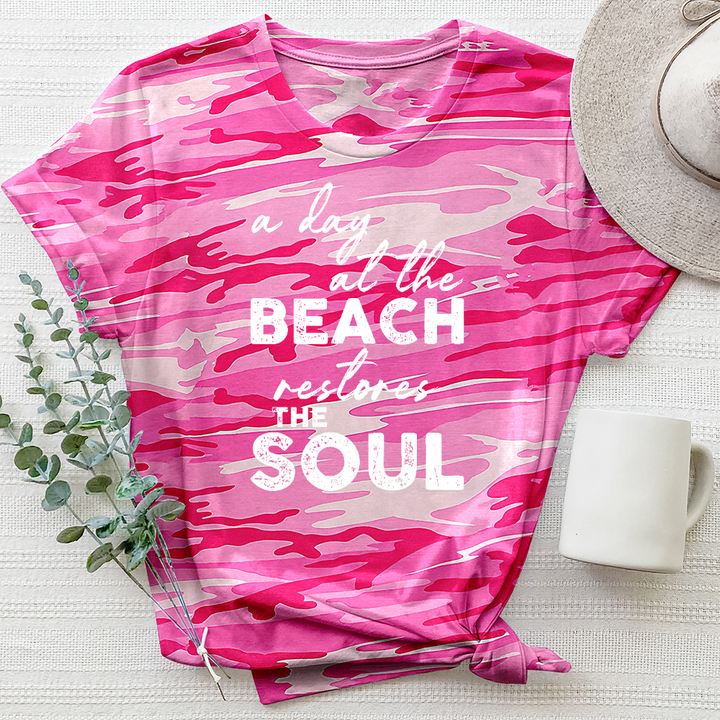 The Beach Restores My Soul Camo Tee