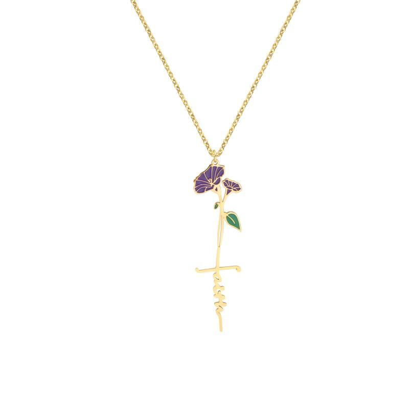 Purple Gold Faith Necklace