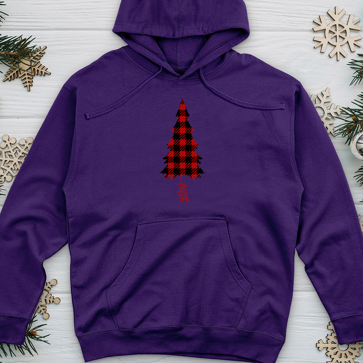 Faith Christmas Pattern Midweight Hooded Sweatshirt