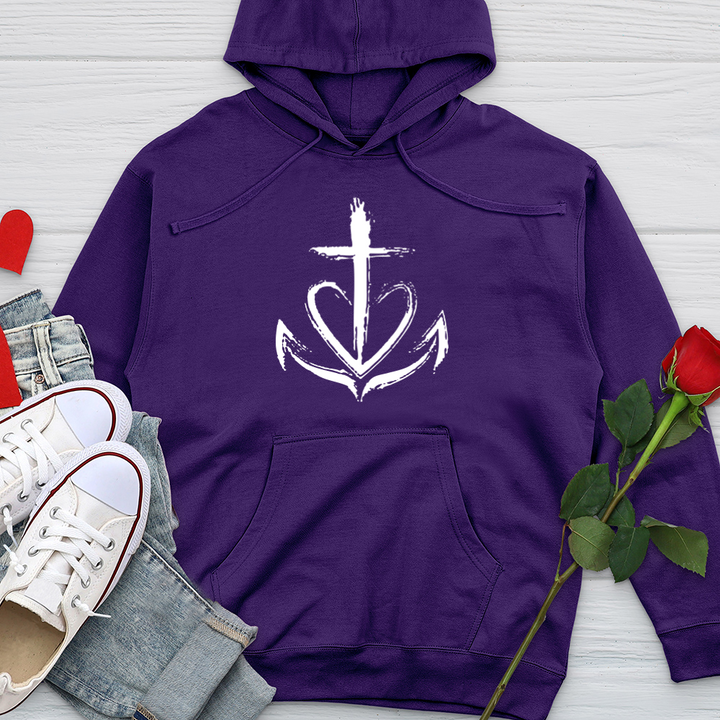 Faith is the anchor Midweight Hooded Sweatshirt