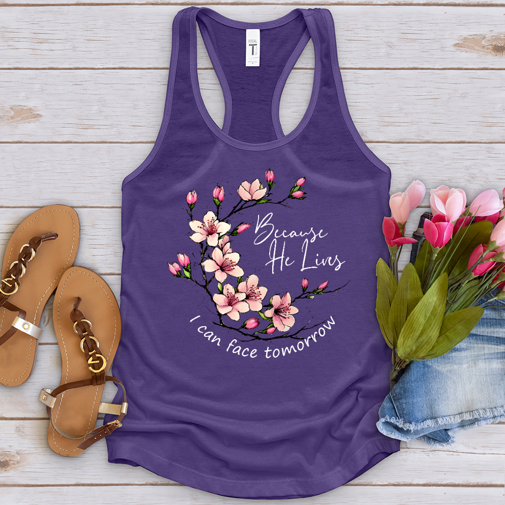 Because He Lives Pink Flowers Tank Top