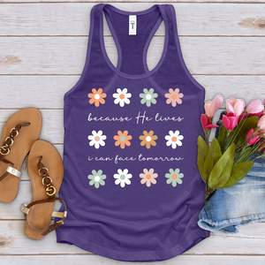 Because He Lives Boho Flowers Tank Top